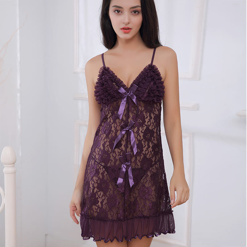 Sexy lace long nightgown