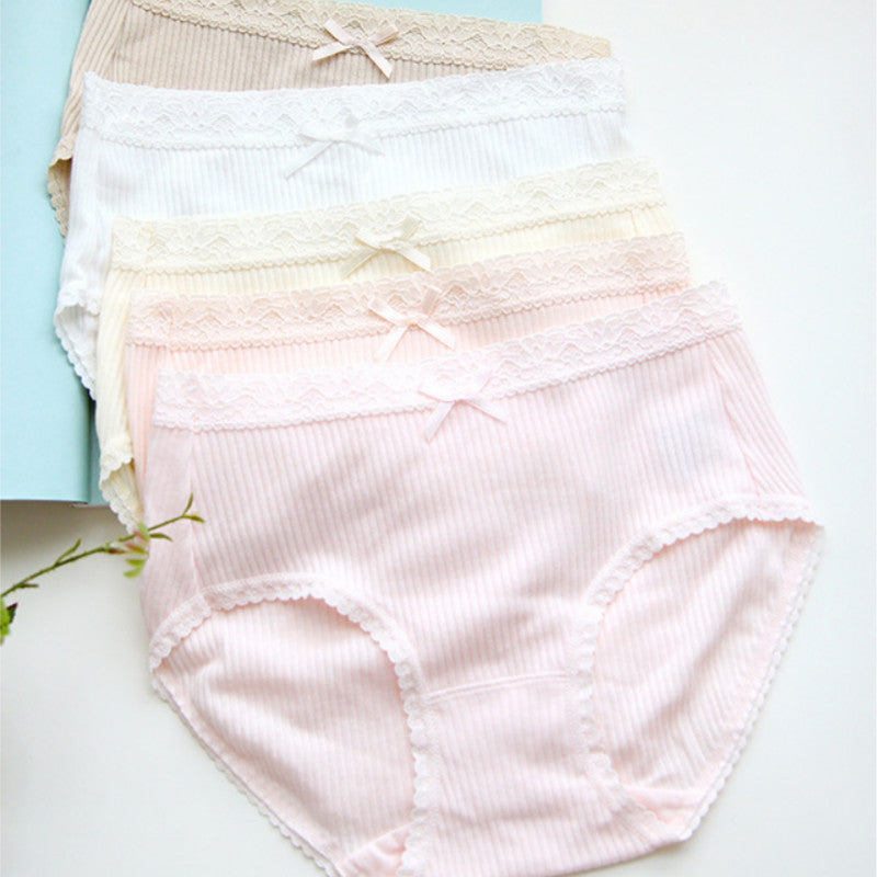 One low-waist lace brief cotton underwear